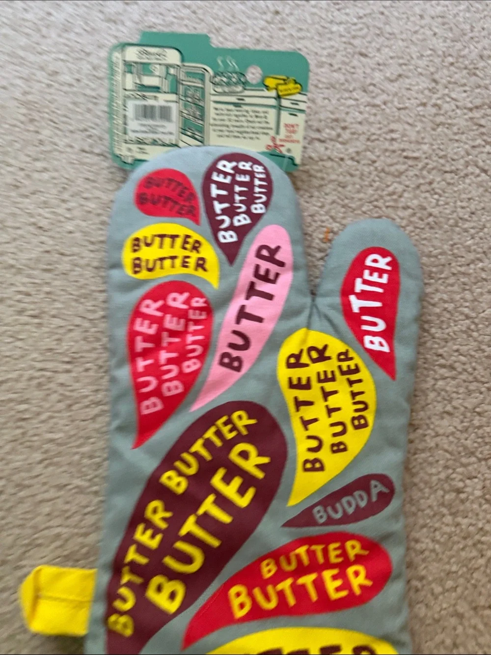 Blue Q Butter Butter Butter Oven Mitt WW125 NWT 100% Cotton Funny Kitchen Gift